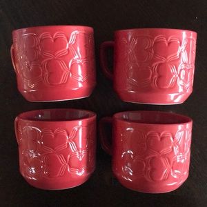 4 adorable Starbucks heart coffee mugs